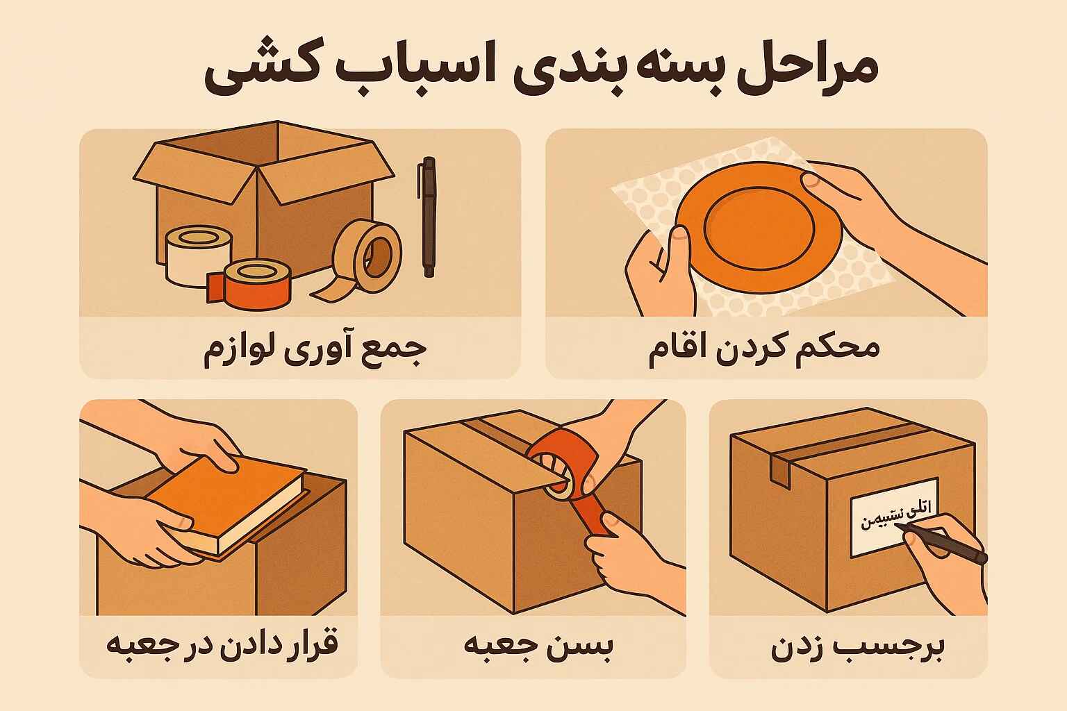 نحوه صحیح بسته بندی وسایل برای اسباب کشی